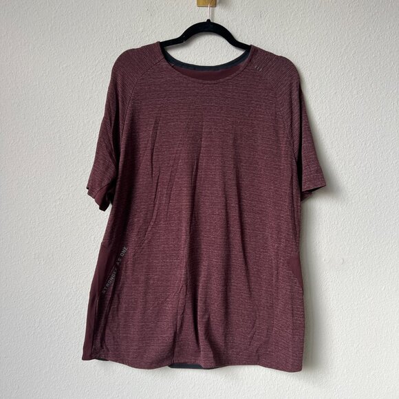 Lululemon x Barry’s Bootcamp Maroon Stronger As One Workout Tee - Picture 2 of 5